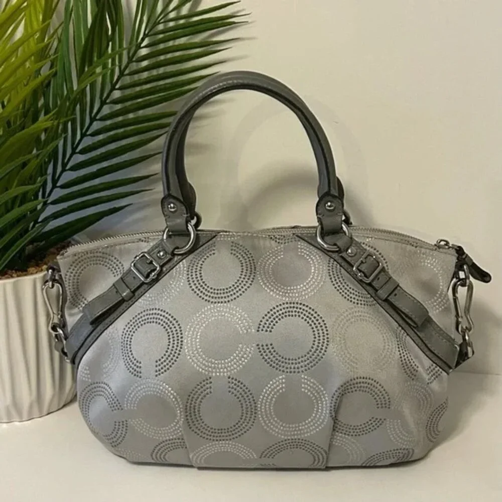Coach Madison Silver Signature Handbag shoulder bag